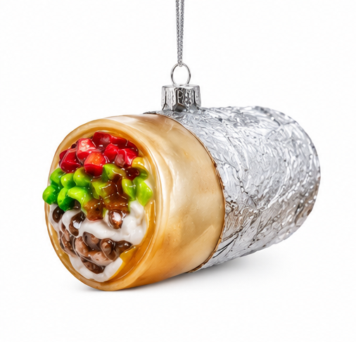 Glass Burrito Christmas Ornament