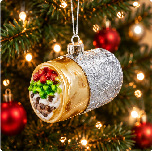 Glass Burrito Christmas Ornament