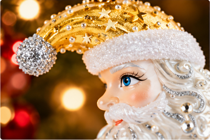 Celestial Santa Moon Glass Ornament