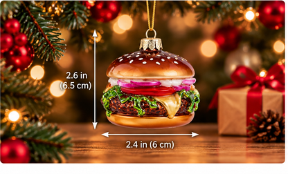 Glass Cheeseburger Christmas Ornament