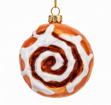 Glass Cinnamon Roll Christmas Ornament