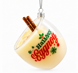 Glass Holiday Eggnog Ornament