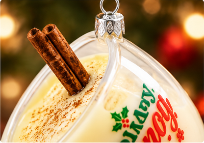 Glass Holiday Eggnog Ornament
