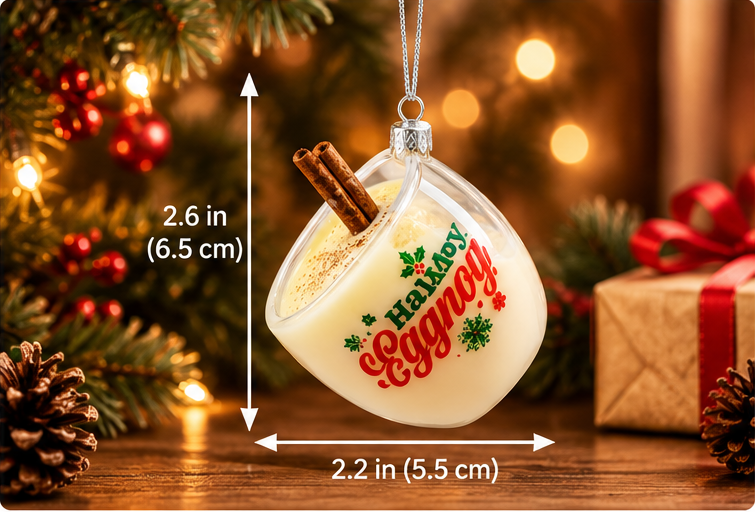 Glass Holiday Eggnog Ornament