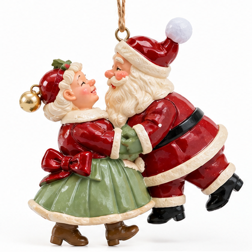 Festive Santa Couple Ornament
