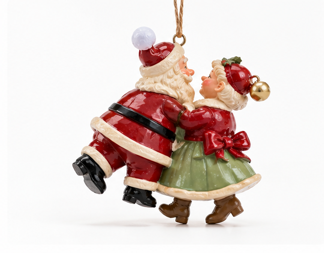 Festive Santa Couple Ornament