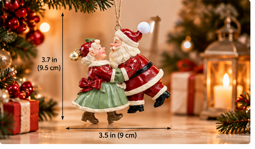 Festive Santa Couple Ornament