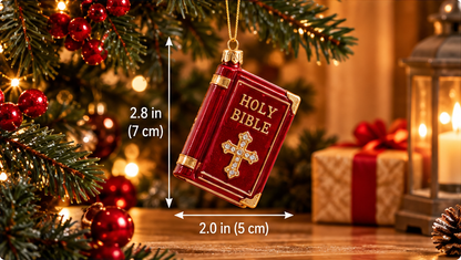 Glass Bible Christmas Ornament