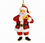 Glittering Santa Heart Hands Ornament