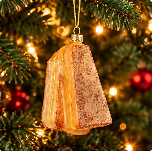 Glass Grilled Cheese Christmas Ornament