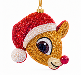 Festive Reindeer Fabric Christmas Ornament
