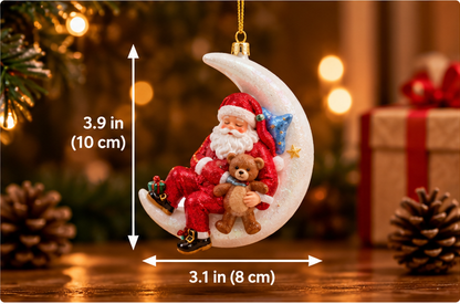 Sleeping Santa Crescent Moon Ornament